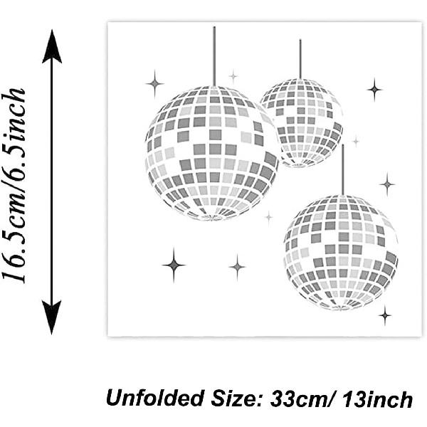 20Sheet Disco Napk Disco Ball Napk Disco Cocktail Napk Disposable Silver Paper Napk for Disco Bachelorette Birthday Disco Party Supplies