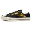 1970s Chuck Taylor All Star Round-toe Lace-up Low-Top Canvas Shoes Unisex Black and Yellow