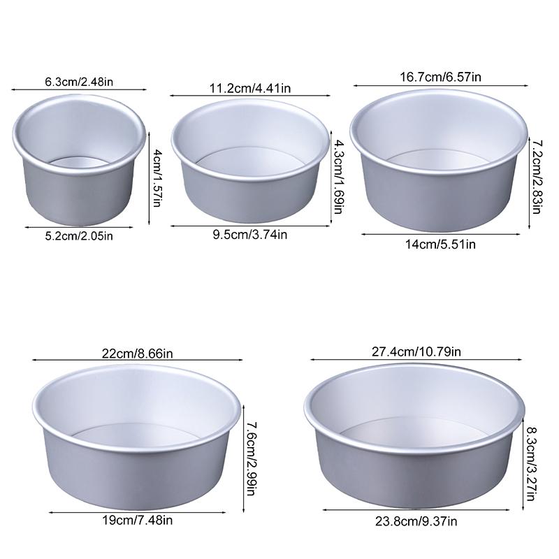 1Pc Aluminum Alloy Round Pork Pie Dish DIY Making Cakes Silver Mini Cake Tins Small Pans Mold