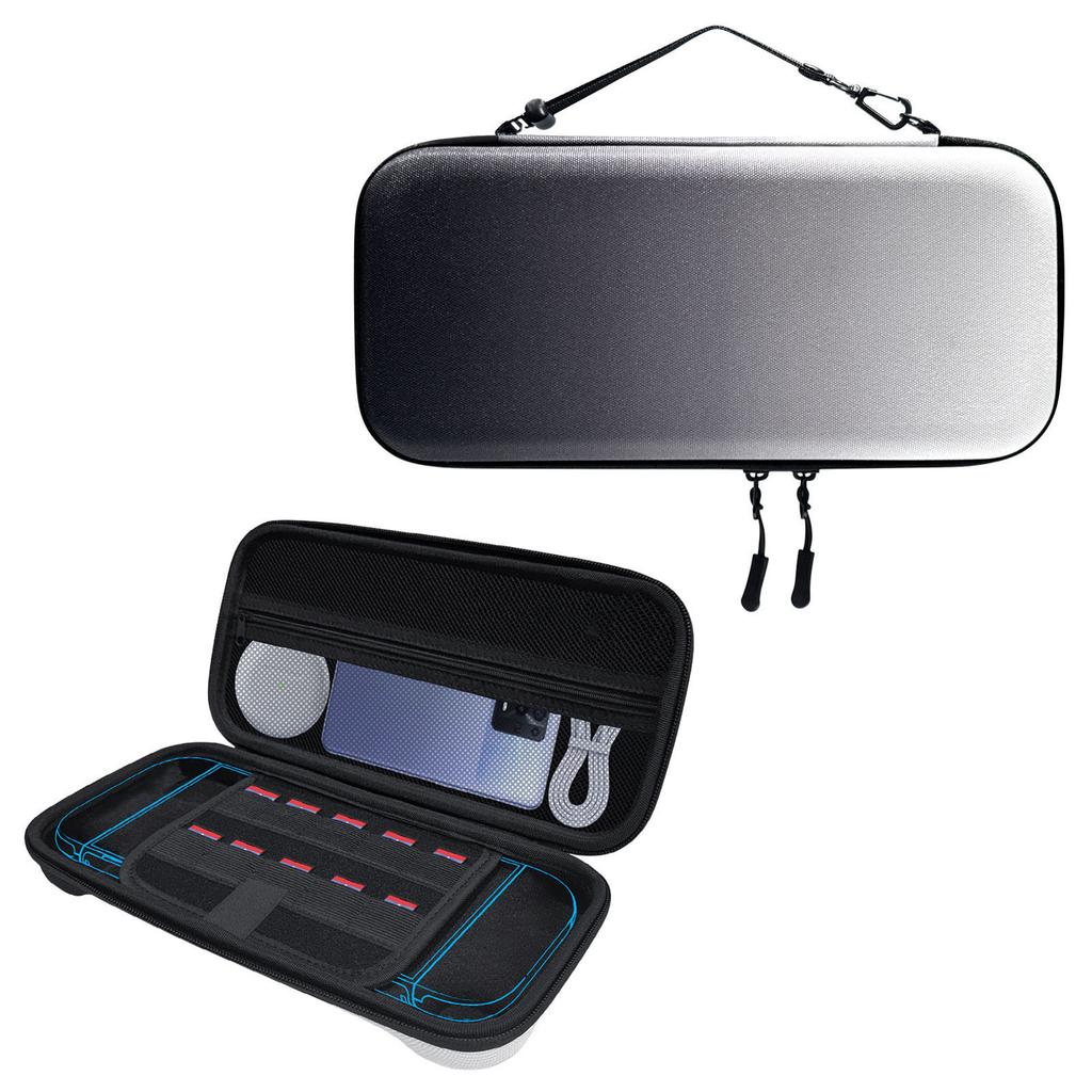 Portable Travel Case Fit for 2 Handheld Game Console Stylish Water Proof Shock Proof Hard Case with 10 Game Slots