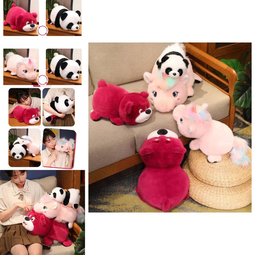 Adorable Flip Panda Plush Toy Cartoon Unicorn Style Perfect For Birthday Gifts For Girls