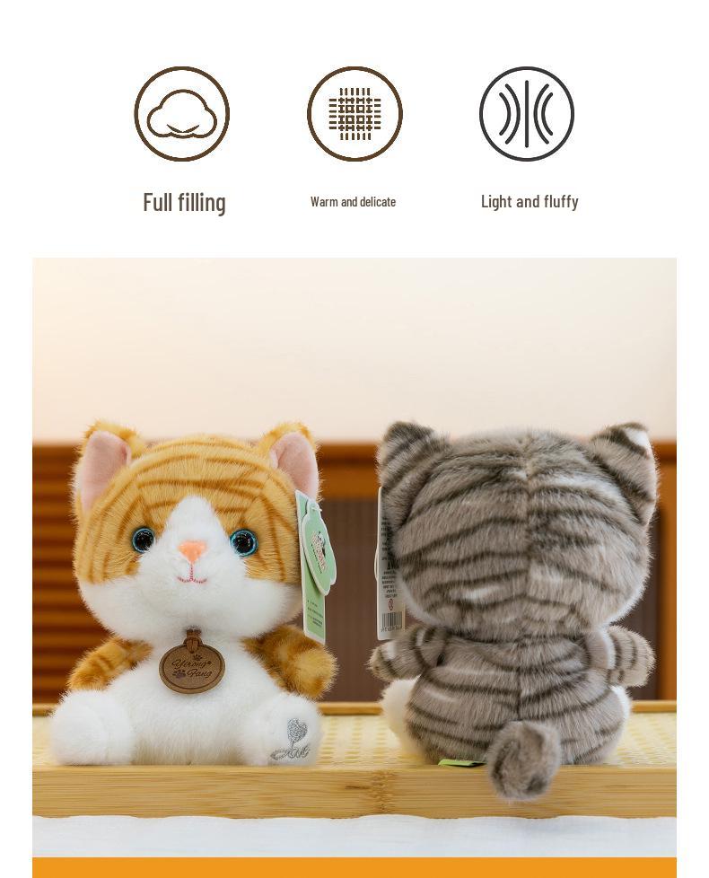 Striped Cat Plush Doll for Kids' Sleep Comfort & Desk Decor