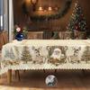 Weihnachtliches Motiv-Tischtuch Vintage Landhausstil Weihnachtsmann Weihnachtsbaum Muster Design