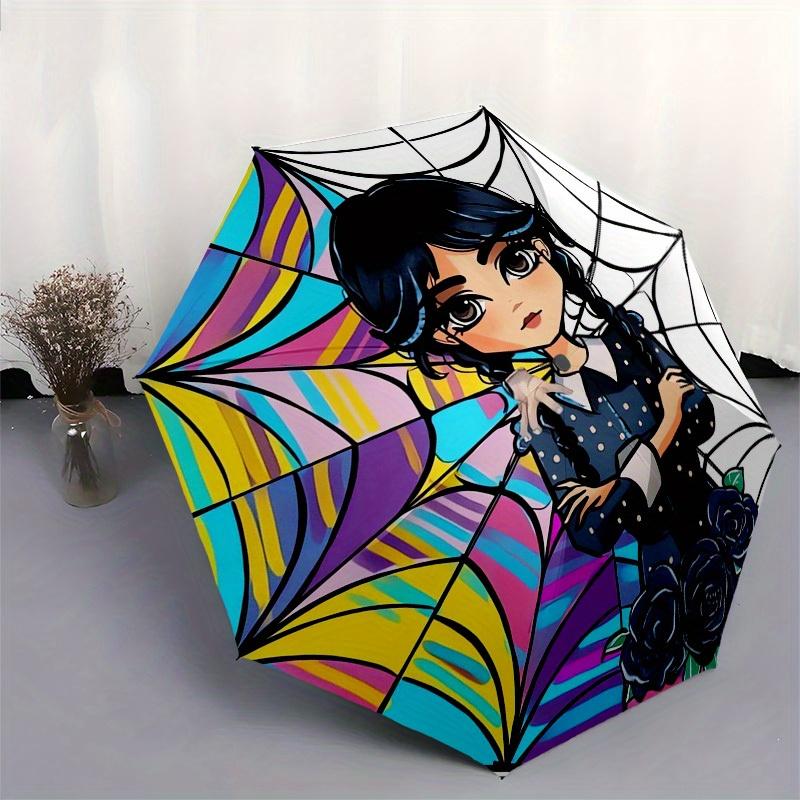 1pc Spider Web Wednesday Themed High-quality Umbrella,Automatic Opening and Closing Umbrella,Multi-functional Umbrella G0811029