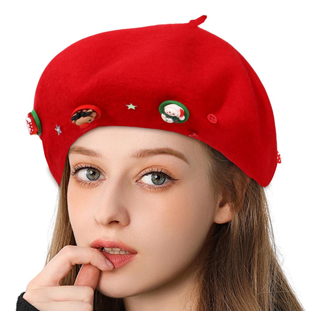 Beret Hat Christmas Decoration Beret Winter Caps For Winter Fall Artist Girls Women Ladies Dress Costume Birthday Holiday