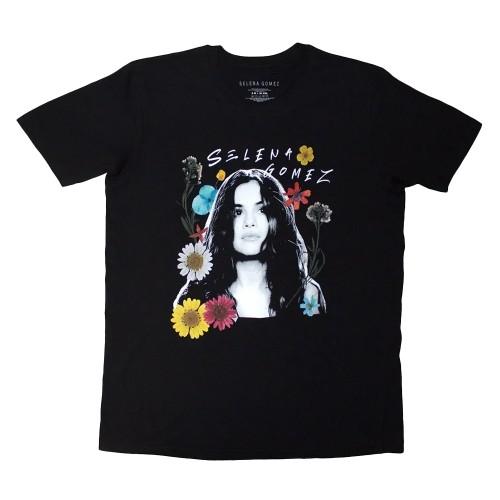 Selena Gomez Unisex Adult Floral Collage T-Shirt