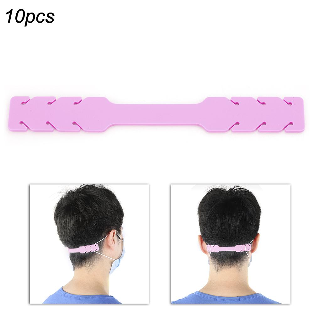 10PCS Silicone Ear Protection Sheet Ear Protector Silicone Strip 3 Section AdjustablePink