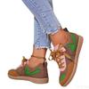 Women Leisure Comfortable Walking Shoes round toe women's shoes Fashionable versatile color blocked shallow mouth board shoes