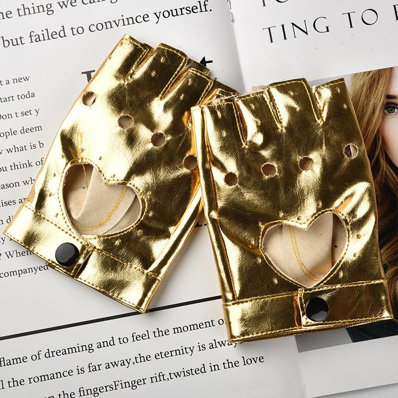 

13 цветов Женские перчатки без пальцев из кожи в стиле панк для сценических выступлений в ночном клубе, для танца на пилоне, для личности, хип-хоп королева, леопардовый принт