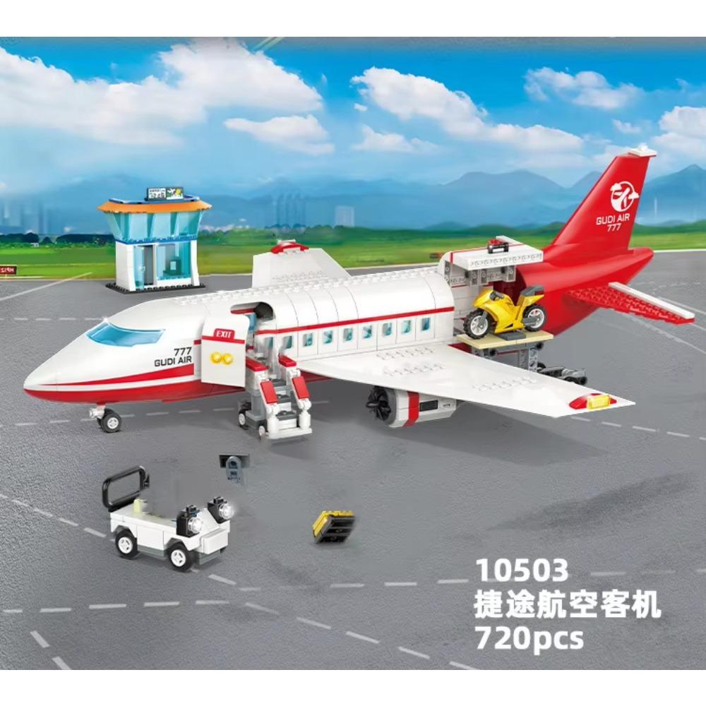 City Airplane International Passenger Plane Flight Model Building Blocks Airport Airlines Station Bricks Sets Kids Toy Technical