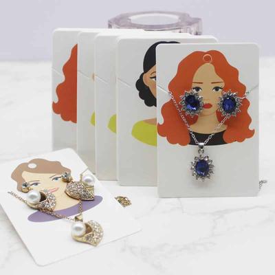 6*9cm 50pc Beauty Head Jewelry Package Card Paper Necklace Earring Display Tag Card Longer Earring Holder Card  Jewelry Package