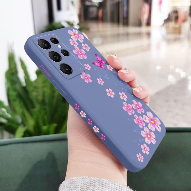 

Butterfly In Bloom Phone Case For Samsung Galaxy S26 Plus Ultra Silicone Cover Galaxy S26 светло-синий