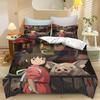 Set Biancheria da Letto La Città Incantata, Copripiumino Carino con Stampa Anime con Federe, Biancheria da Letto Morbida in Microfibra per Camera da Letto dei Bambini Decorazioni per la Casa