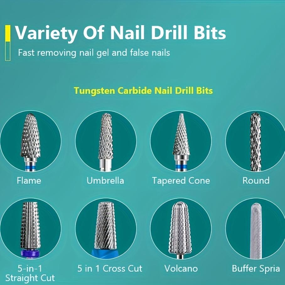 1 Pc Tungsten Carbid Nail Drill Bits Electric Manicure Drill Accessory Milling Cutters for Nail Gel Polish Remover Nail Tools