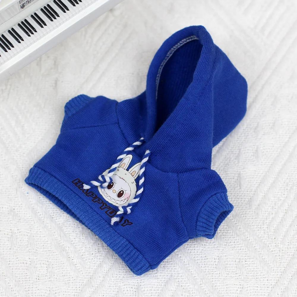 

Для 17 см Labubu Одежда I II Idol Dolls Аксессуары Толстовка Heart-Beating Hoodie Macaron Для Labubu Doll Джинсы Одежда No Doll синий