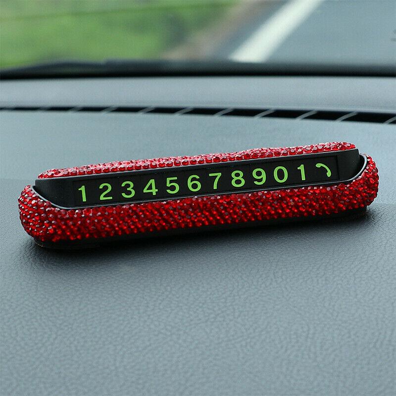 

Роскошная автомобильная временная парковочная карта, коробка для телефонного номера, может быть спрятана, автомобильные блестящие аксессуары, гаджет для женщин/мужчин красный