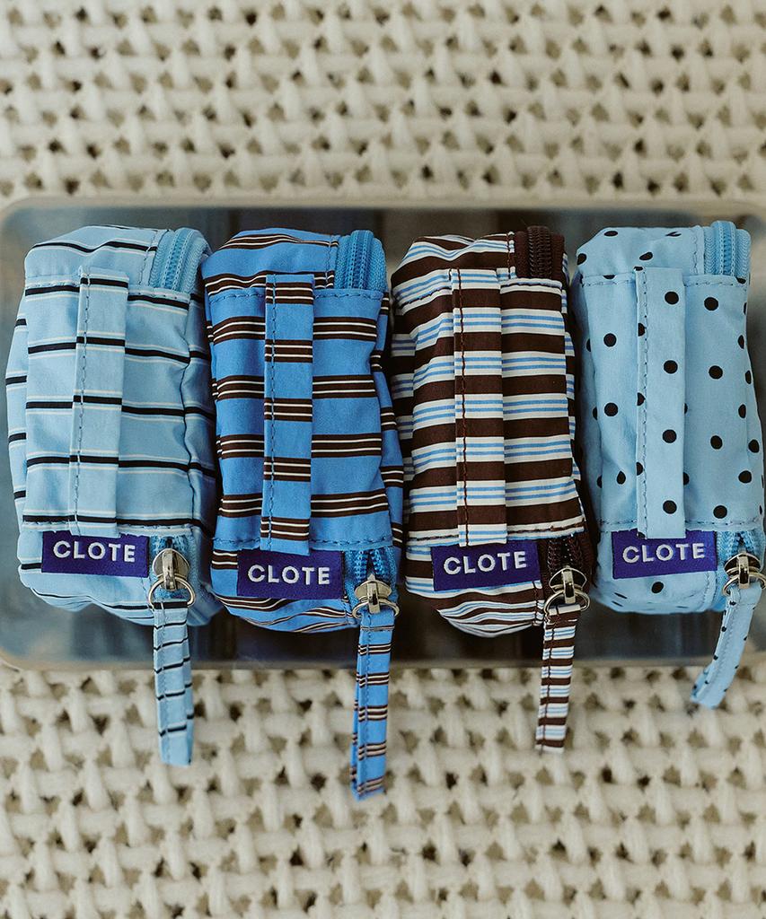 Clote Mini Cube Pouch - Striped Dark Blue