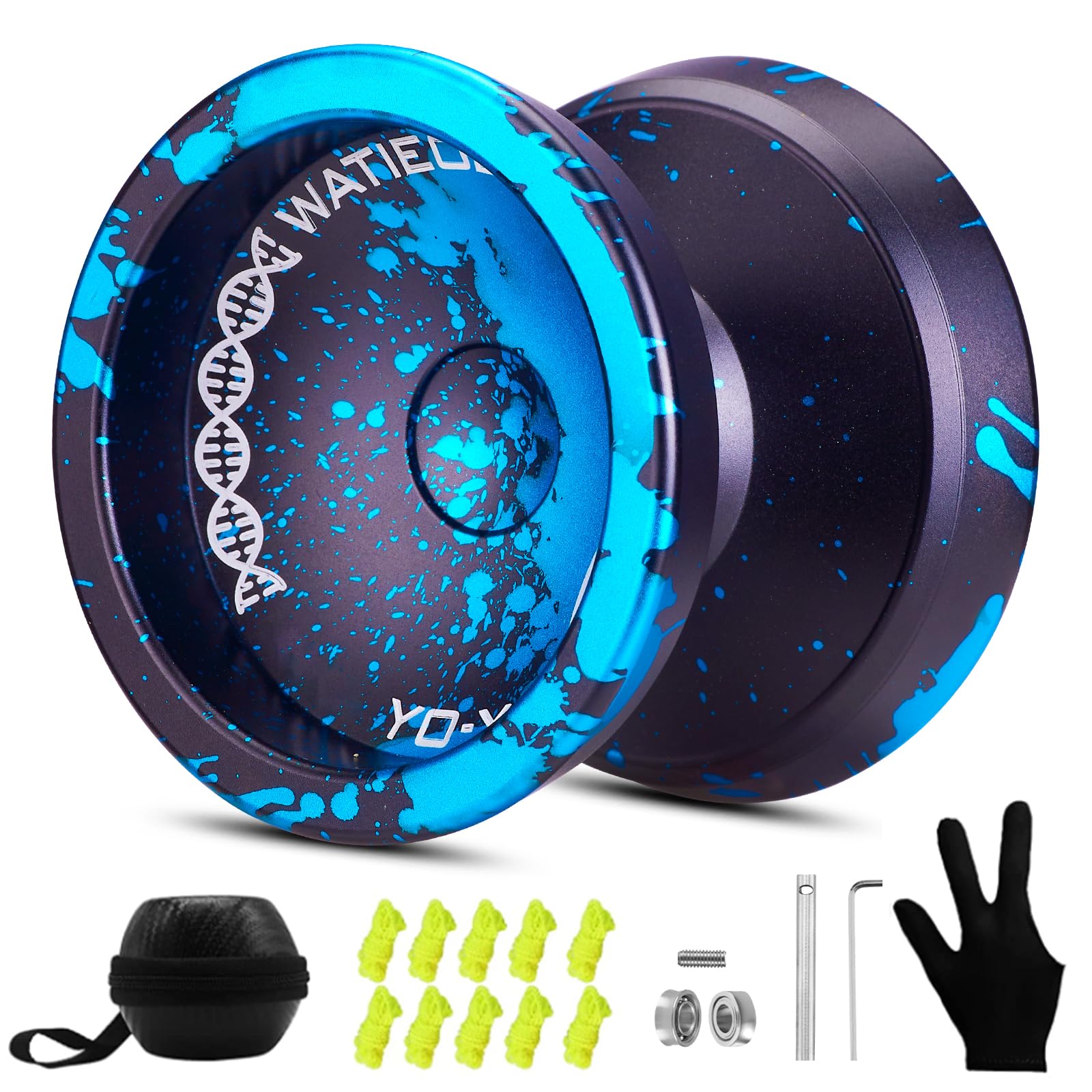 

WATIEOBOO Professional Responsive Bearings for Kids and Bearings for Finger and Black and Blue Yo-Yo Beginners, Non-Responsive Yo-Yo Spinning, Tricks,