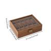 Watch Box with Glass Lid Walnut Display Wooden Storage Holder for Collectors, Men,