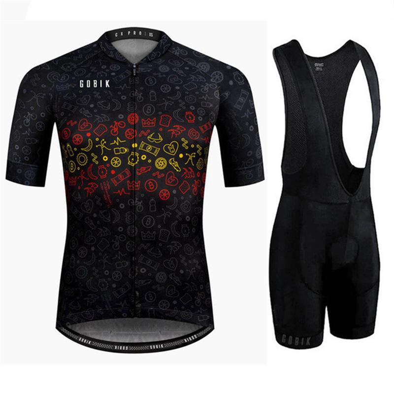 Men's Short-sleeved Overalls Shorts Cycling Suit Sweat-absorbing and Quick-drying