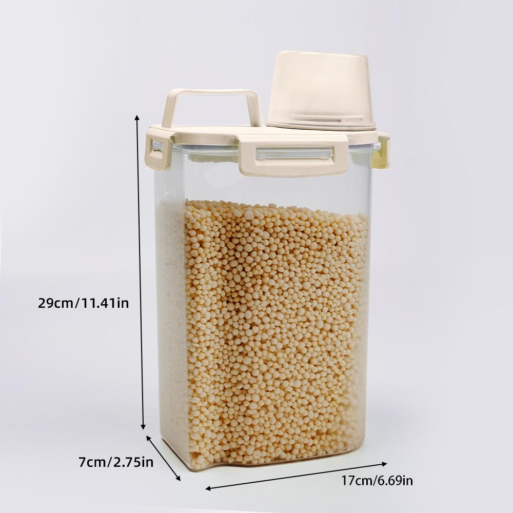 2.5L Airtight Food Storage Container 0.66 Gal Dispenser with Measuring Cup Locking Lid for Flour Sugar Cereal Pet Food