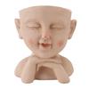 Men Face Flower Pot Hand Painting Resin Men Head Flowerpot Decorative Funny Succulent Flowerpot with Drain Hole for