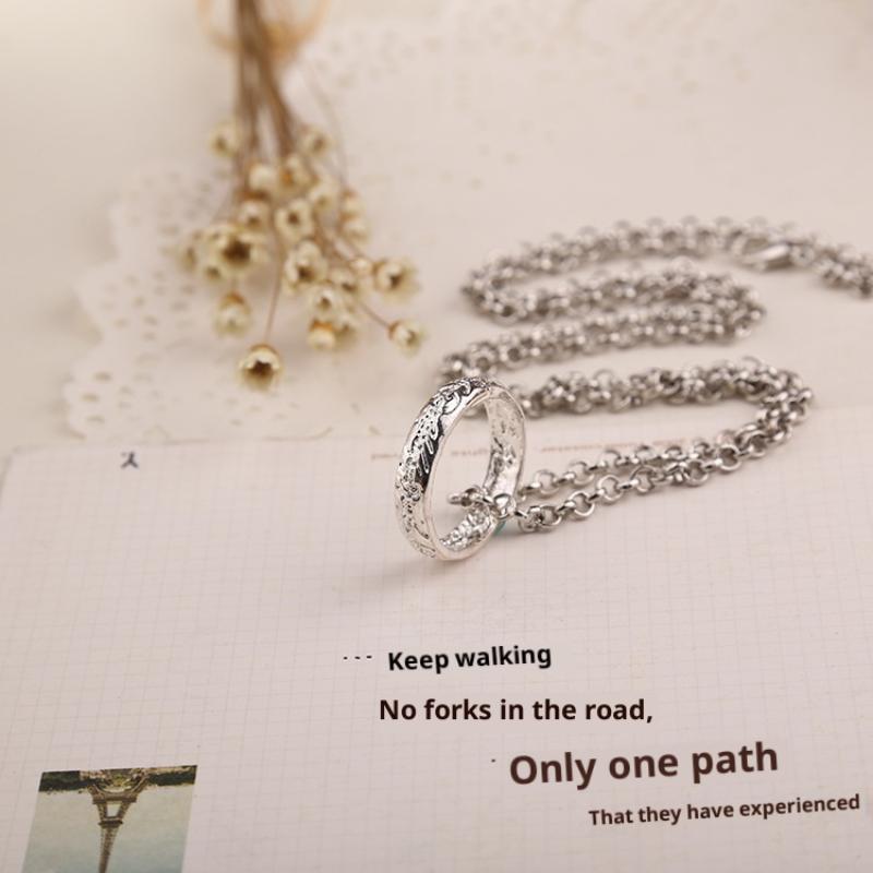 

Lord Of The Finger Rings Movie With The Same Inside And Outside 3D Engraving Spanish Sanskrit Ring A6