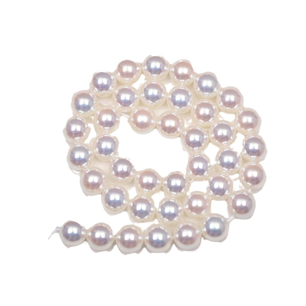 Kleine kirschblütenrosa Glasperlen mit hoher Helligkeit, 4–10 mm, rund, Meerwasser-Imitation