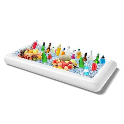Barra de Hielo Inflable con Tapón de Drenaje Adecuado para Barbacoa Picnic Fiesta en la Piscina Suministros Buffet Ensalada Comida y Bebida Bandeja para Fiestas Camping