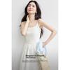 Sentubila Women's Summer Slim Fit White Cotton Blend A-Line Casual Sleeveless Dress