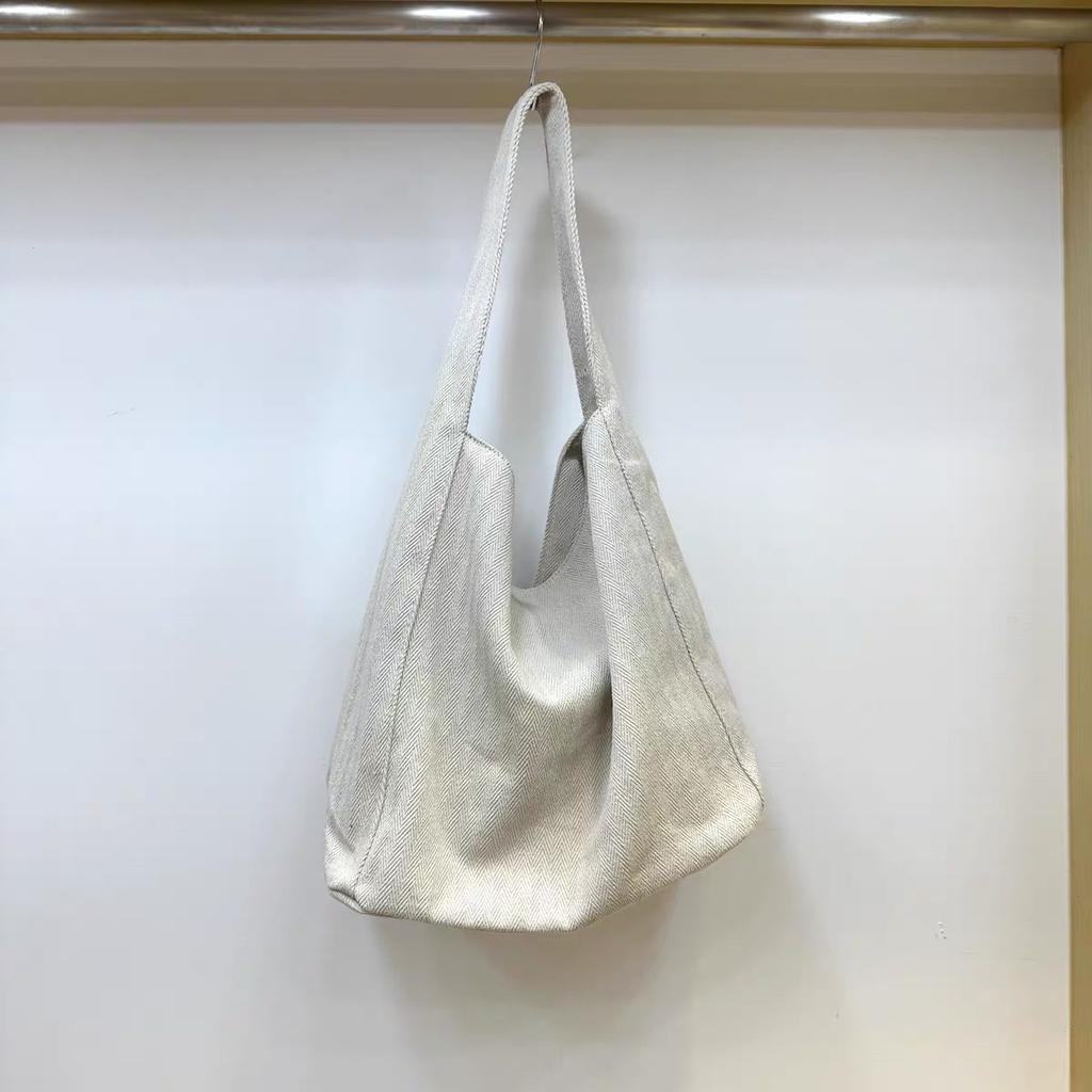 Small dirty cabinet, niche denim canvas bag, casual simple cloth bag, large capacity student shoulder tote bag