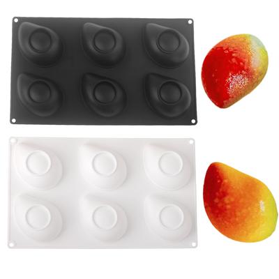 Silikonowa forma do ciasta mus z mango 6 wgłębień, forma do czekolady w kształcie owoców, forma do pieczenia francuskich wypieków