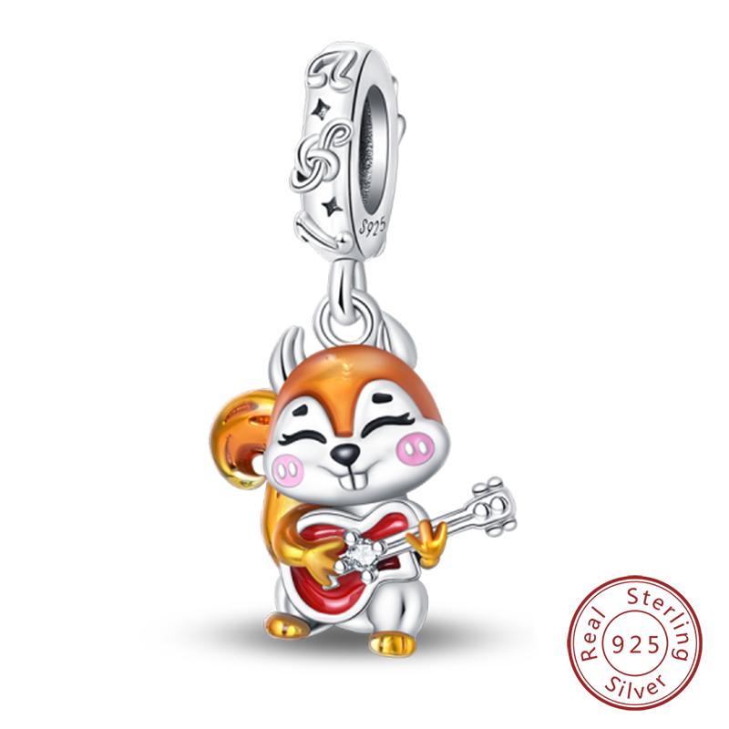 Fashion Copper Vacation Surfing Cats Cute Pink Rabbit Animal Charms Pendants Fit Qikaola Bracelets Fine Diy Jewelry