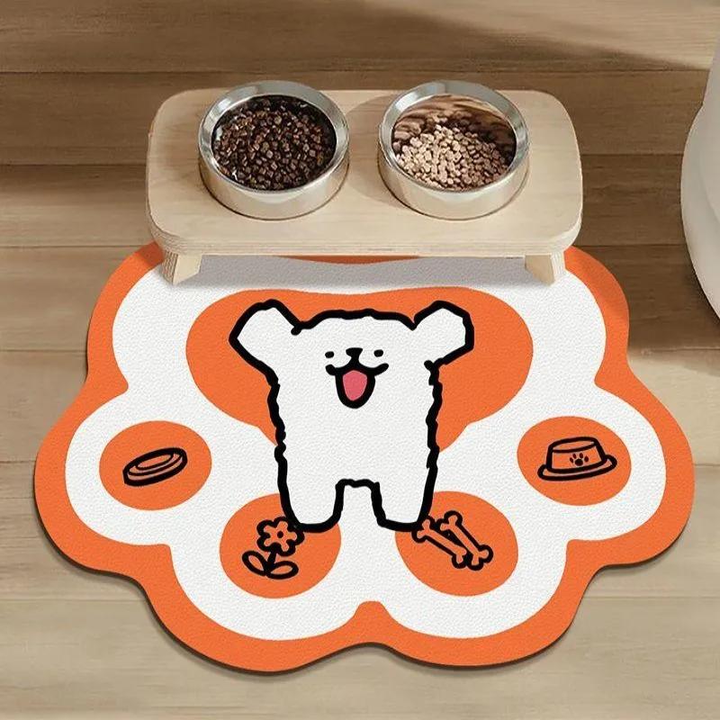 

VIKAMA Pet Food Mat, Cute Irregular-shaped Dog PAWS, Dog Food Mat, Cat Food Mat, Leak-proof Mat, Dog Mat for Food and Water 40X60CM(1.3X2FT