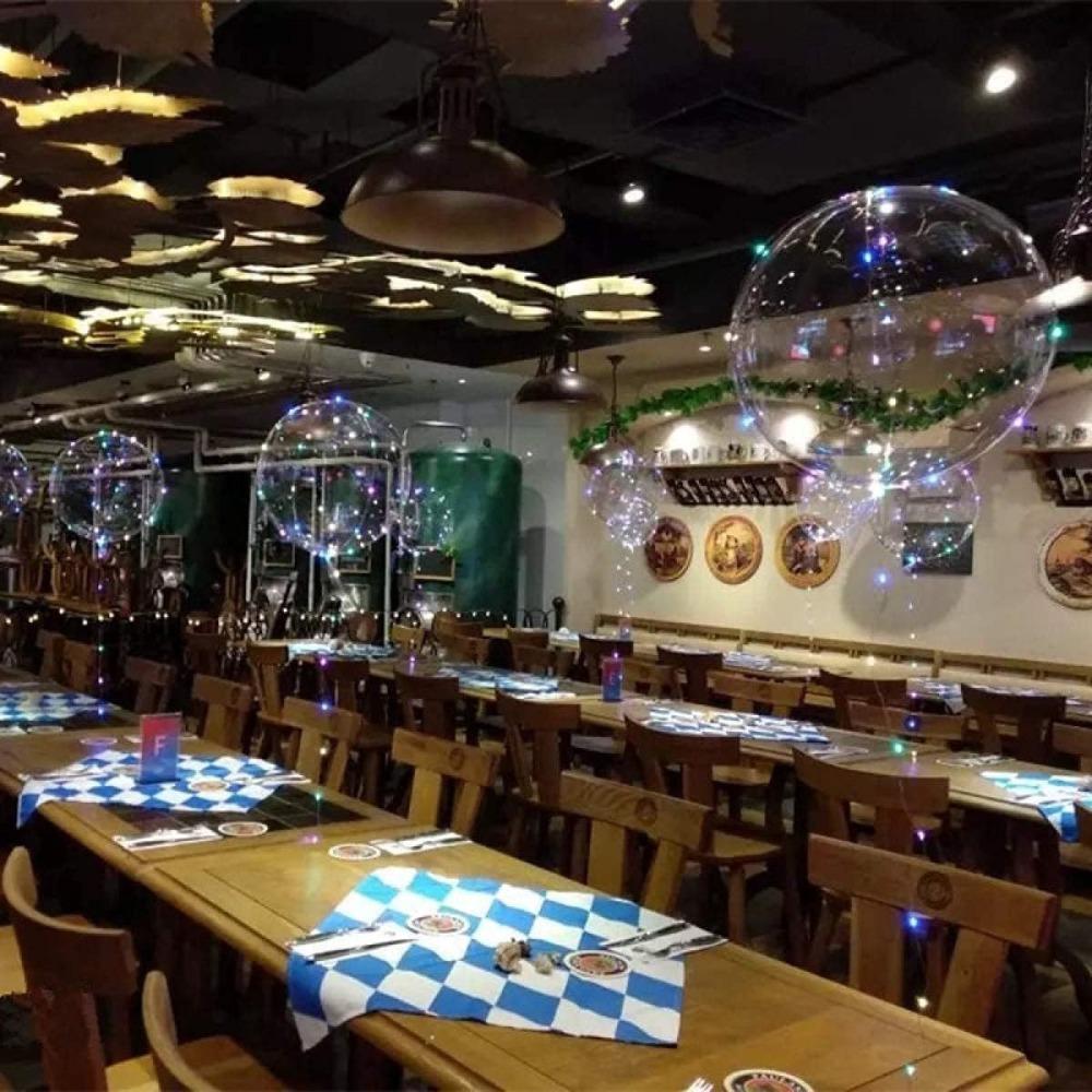 7pcs 20inch Transparent Led Bobo Balloons Glow in The Dark Light Up Bobble Balls  Wedding