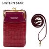 Women'S Mobile Phone Bag, Vertical Zipper Wallet, Crocodile Pattern Series Oblique Span Shoulder Bag