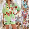 Di Yun 2026 Summer Women's Bohemian Color-Block Print Short Suit