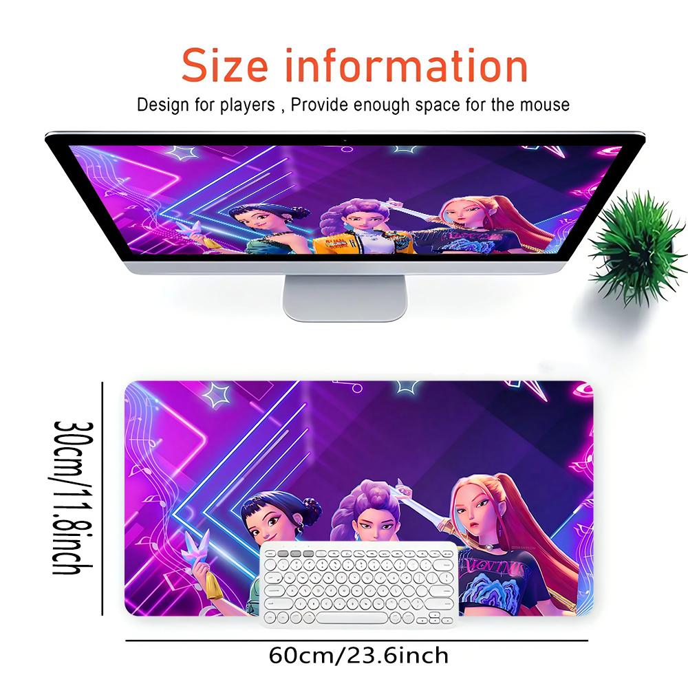 Neon Music Festival Large Gaming Mouse Pad Nonslip Rubber Base Waterproof Desk Mat For Office Pc Laptop