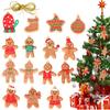15-Piece Christmas & New Year Gingerbread Man Ornament Set: Starfish, Gloves, and Cookie Doll Decorations for DIY Parties