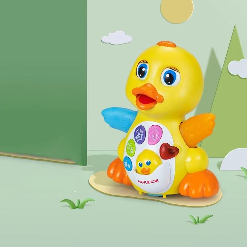 Игрушки для обучения лазанию для малышей 1 шт., большая желтая утка, универсальная, со звуком и светом для ходьбы, музыка, детские игрушки для раннего развития