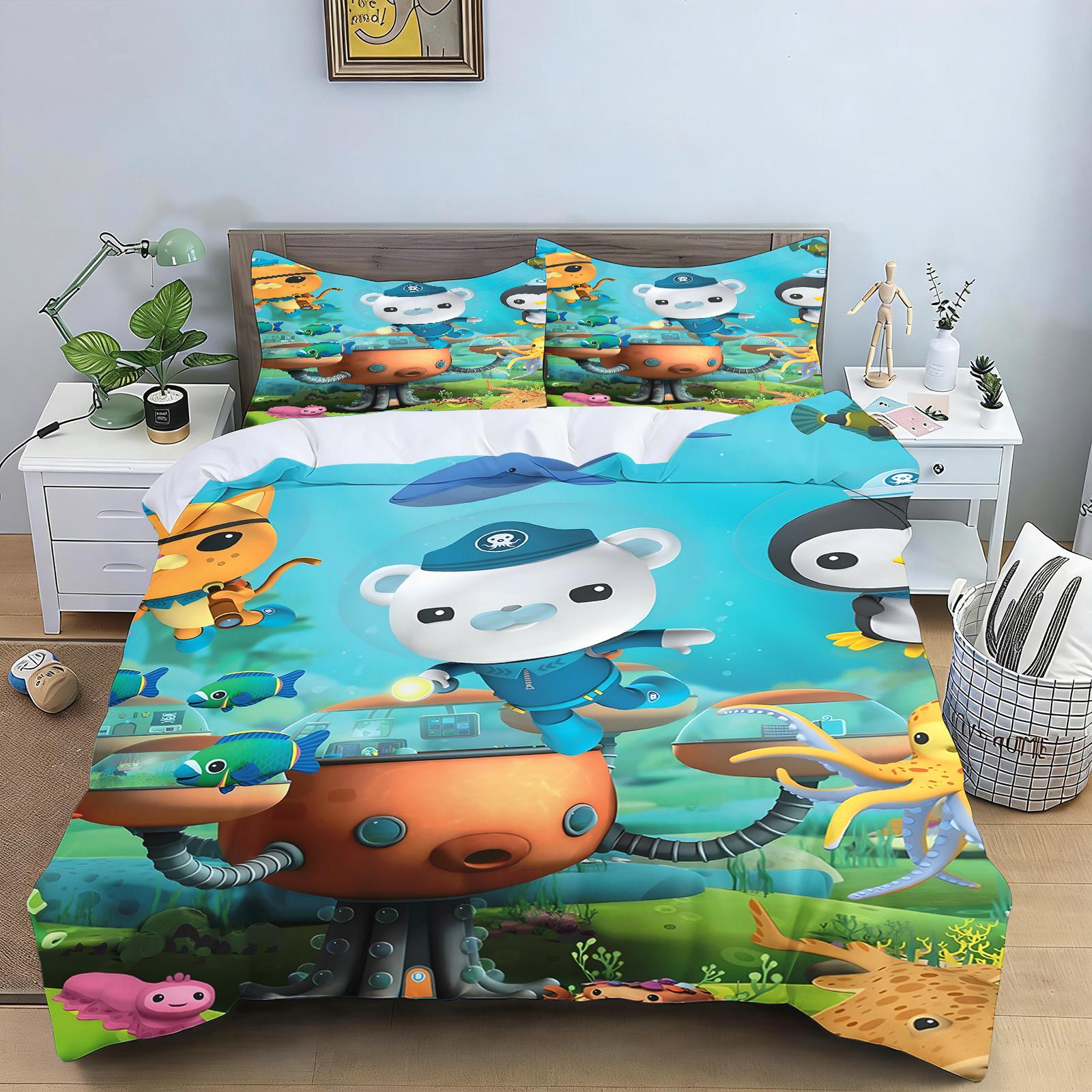 

Octonauts Bedding Set Simba Anime and Cartoon 3D Children S Duvet Cover Set King Size Bedroom Comforte Cute Printed 135x200cm