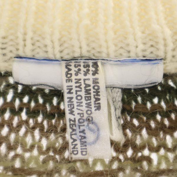 Mohair Blend Long sleeve knit Brown sweater Men's Used