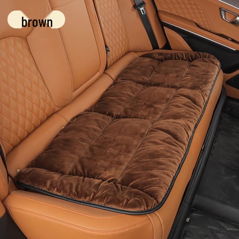 Winter Plush Car Seat Cushion Set: Thickened Warm Three-Piece Short Plush for Rear Row