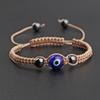 Devil's Eye Adjustable Woven Blue Bracelet with Glass Bead
