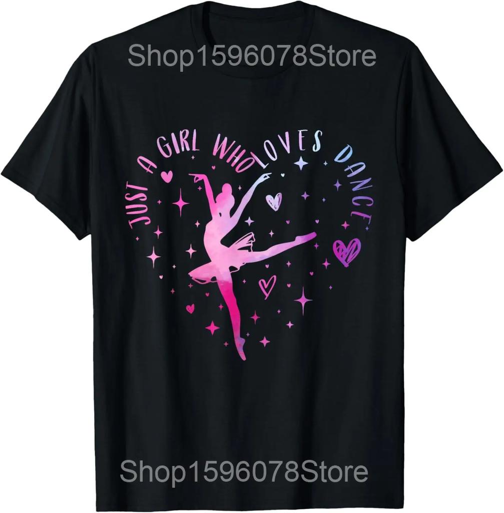 Flicka Älskar Ballerina Balettdans T-shirts Män Humor Streetwear T-shirt Kortärmad Unisex Julklappar Lös Klädsel