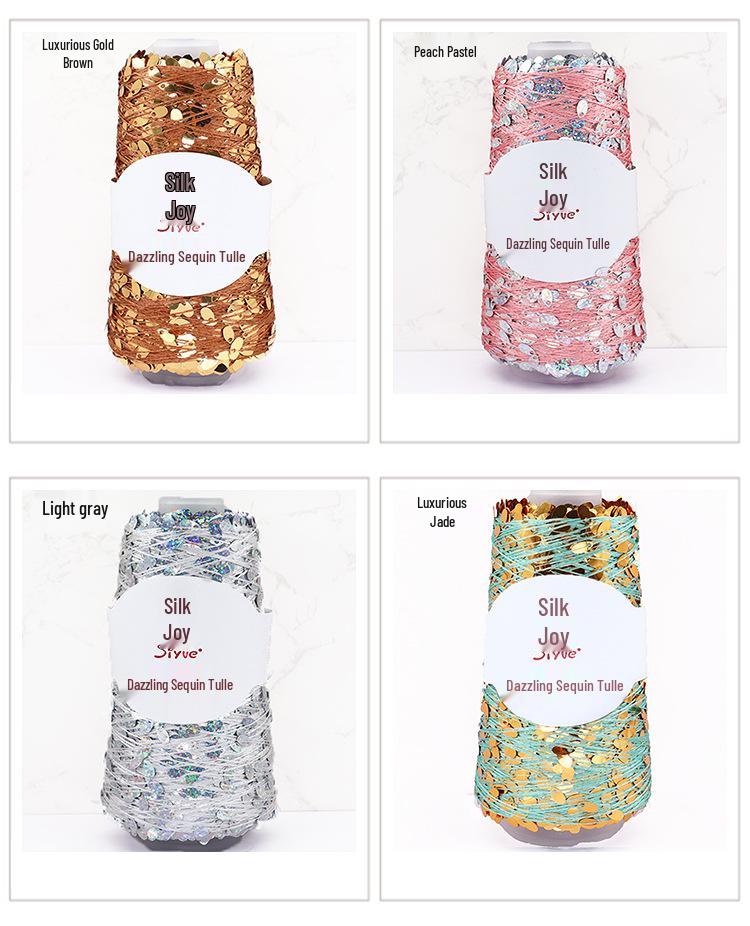 Siyue Silk Color Point Yarn: Dazzling Sequin Wool with Water Drop Sequins for DIY Hand Knitting
