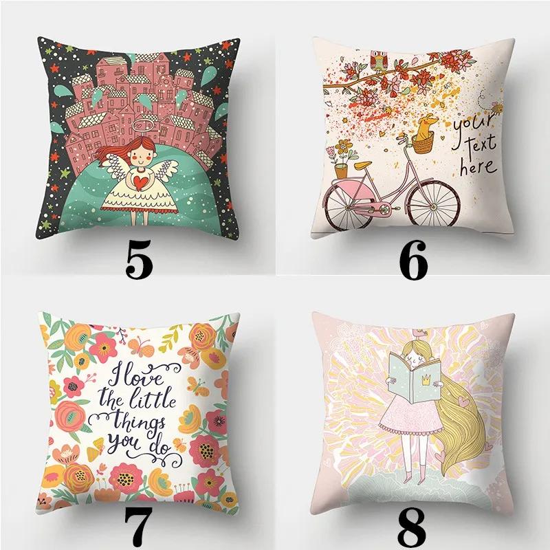 Creative Deer Pillowcase 45cmX45cm Square Sofa Pillow Cover Love Cushion