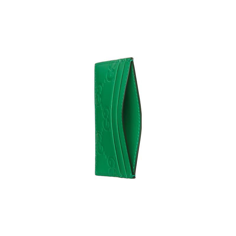 Gucci Allover Double G Logo Leather Card Holder Men's Green