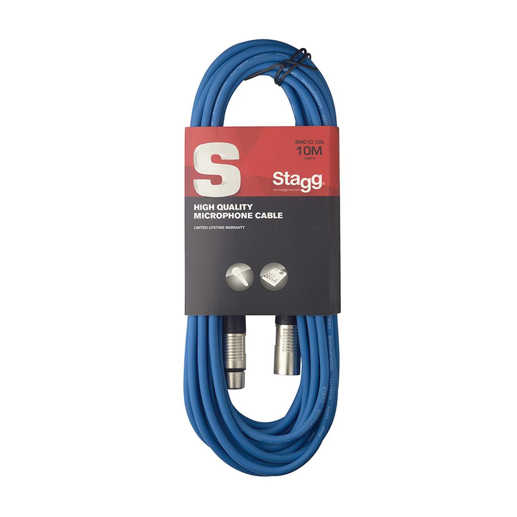 Stagg SMC10 CBL 10m XLR to XLR Microphone Cable - Blue