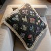 Washable Square Modern Farmhouse Couch Sofa Living Room Outdoor Cushion Decorative Tassel Couch Throw Pillow Covers